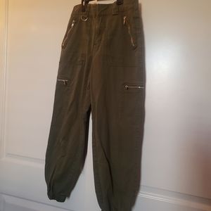 Forever 21 Green Zipper Pants